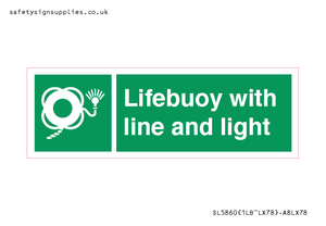 Lifebuoy with line and light